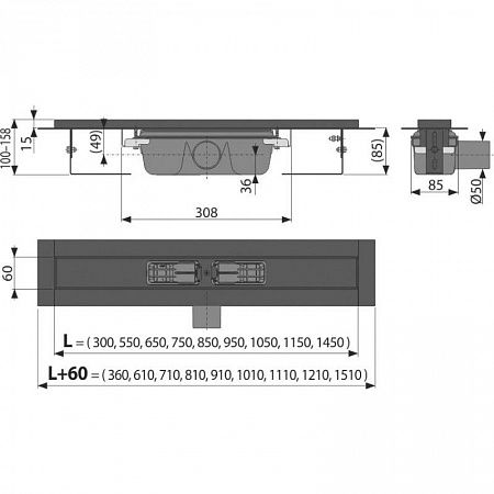 Alcaplast  APZ1BLACK-1450