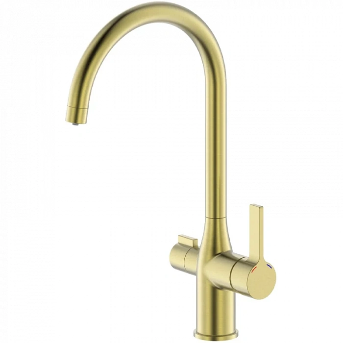 Смеситель для кухни IDDIS Pure PURMGFJi05 CoolStart, с подключением к фильтру, золотой матовый