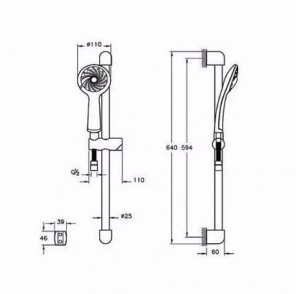 Душевой гарнитур Vitra Shower Sets Samba 3F A45680WSA