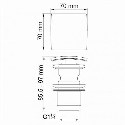 Донный клапан Wasserkraft Push-Up A165