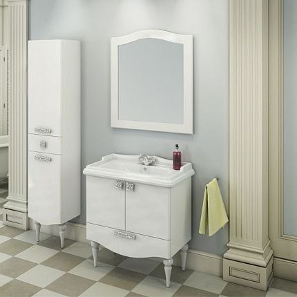 Тумба-умывальник Comforty "Монако-80-1" белый глянец с раковиной Comforty 3380