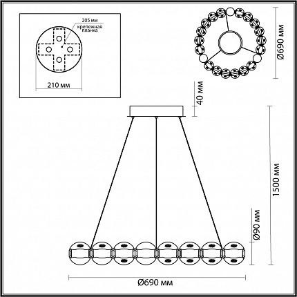 Люстра ODEON LIGHT CRYSTAL 5007/60L L-VISION