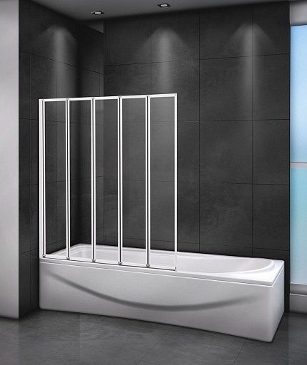 Шторка на ванну CEZARES RELAX-V-5, RELAX-V-5-120/140-P-Bi-R