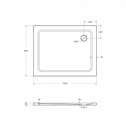 TRAY-M-AH-100/80-35-W Поддон SMC