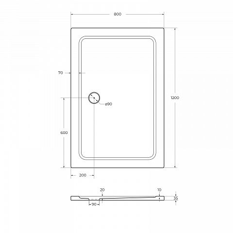 Cezares  TRAY-M-AH-120/80-35-W