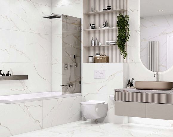 Плитка Delacora Calacatta Milazzo. Фото в интерьере