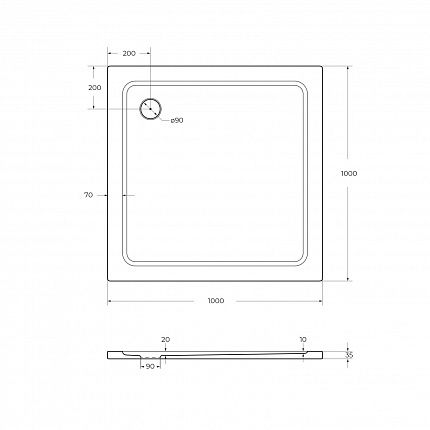 TRAY-M-A-100-35-W Поддон SMC