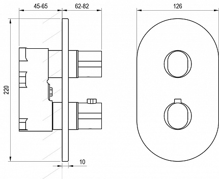 Смеситель скрытого монтажа CR II 067.00CR II.O3 ХРОМ (3 вывода) + нужен RB 071.50 (X070074) X070457