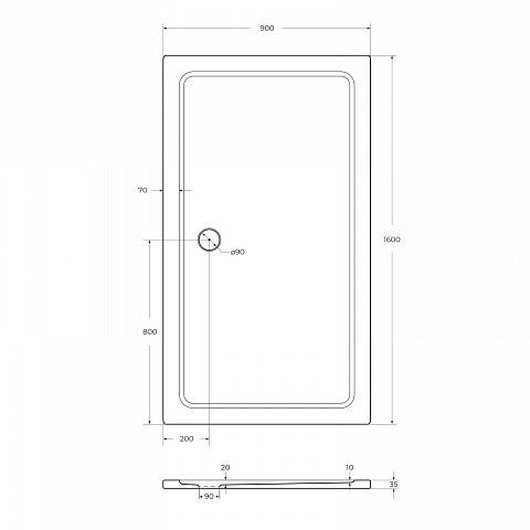 Cezares  TRAY-M-AH-160/90-35-W