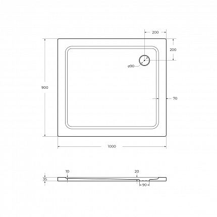 TRAY-M-AH-100/90-35-W Поддон SMC