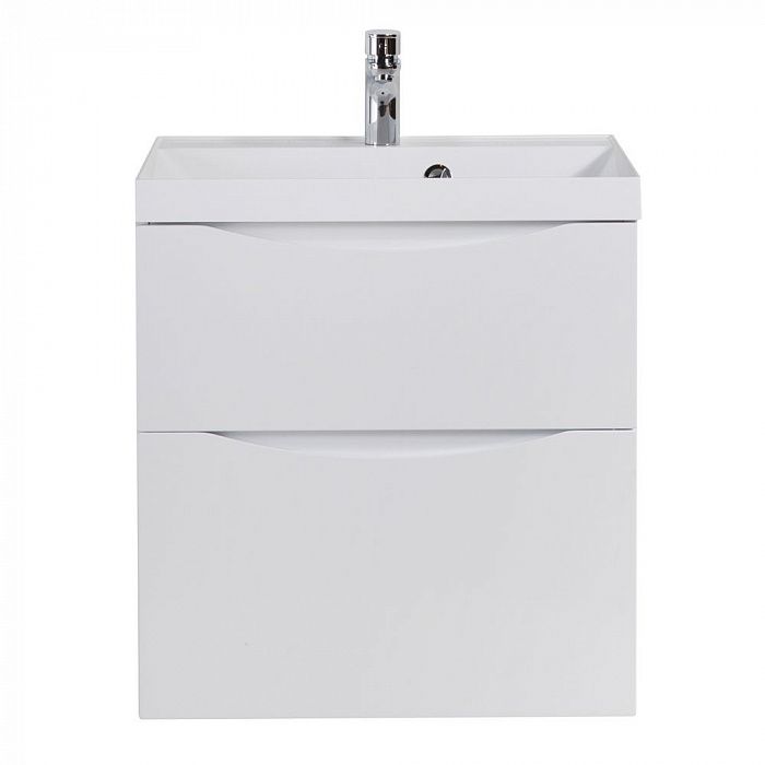 MARINO-H60 База под раковину подвесная с двумя выкатными ящиками, Bianco Lucido, 600x450x600, MARINO-H60-600-2C-SO-BL-P