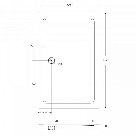 Cezares  TRAY-M-AH-140/90-35-W
