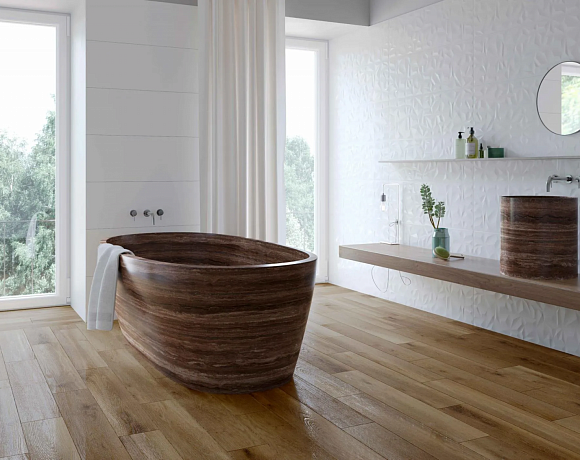 Керамогранит Creto Brilliant White. Фото в интерьере