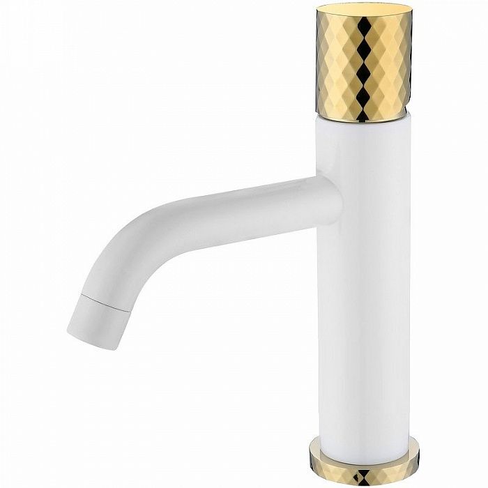 Смеситель для раковины Boheme Stick, белый/золотой