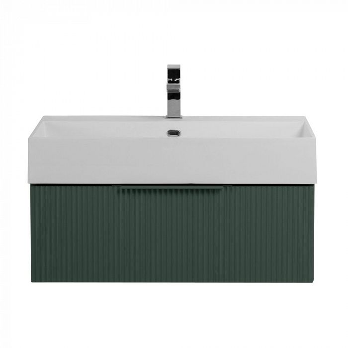 PREMIUM Тумба подвесная под раковину с выдвижным ящиком, 55420 Plisse Verde opaco, 70x44x25