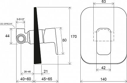 Смеситель встроенный без переключателя Ravak 10° TD F 062.00