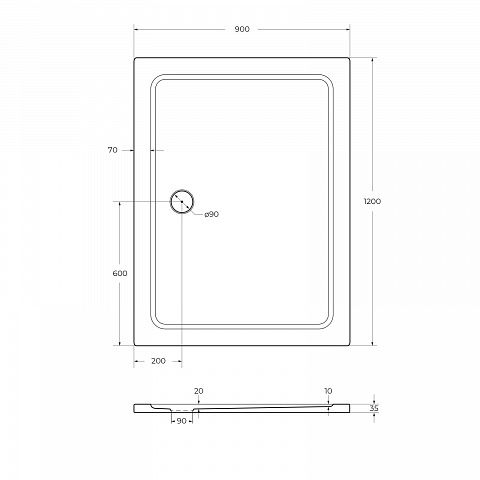 Cezares  TRAY-M-AH-120/90-35-W