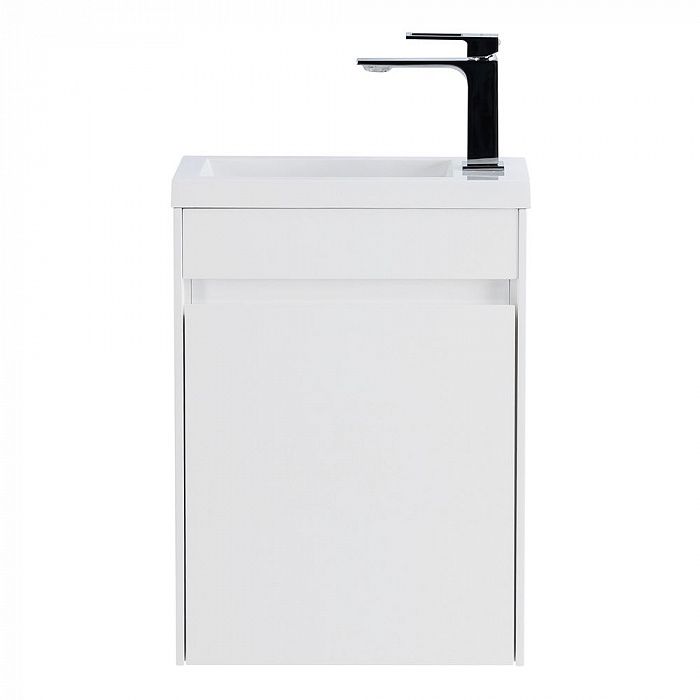 PIETRA MINI База под раковину подвесная, левостороннее исполнение PIETRA MINI-400-1A-SO-BL-L, Bianco Lucido 394x217x520