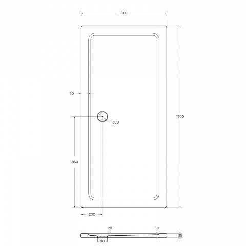 Cezares  TRAY-M-AH-170/80-35-W