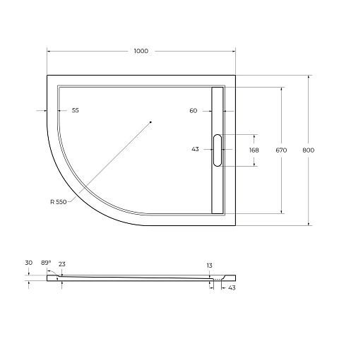 Cezares  TRAY-AS-RH-100/80-30-W-R