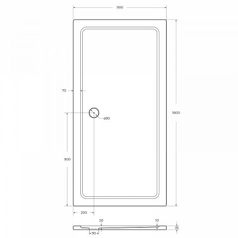 Cezares  TRAY-M-AH-180/90-35-W